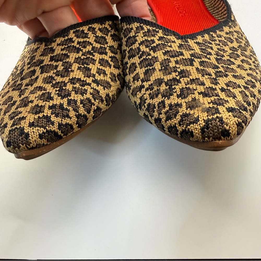 Rothy’s The Point Little Cat Leopard Knit Flats Women’s Size 12 Pointed Toe - Picture 5 of 12